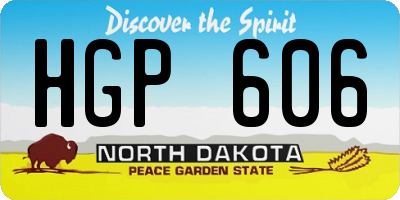ND license plate HGP606