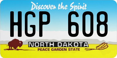 ND license plate HGP608
