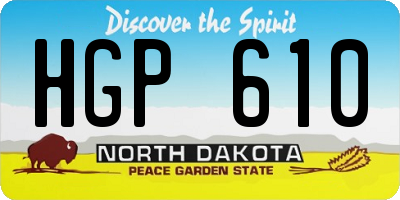 ND license plate HGP610