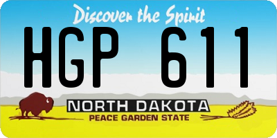 ND license plate HGP611