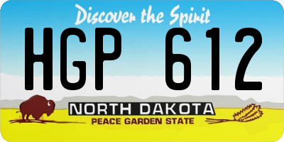 ND license plate HGP612