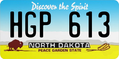 ND license plate HGP613
