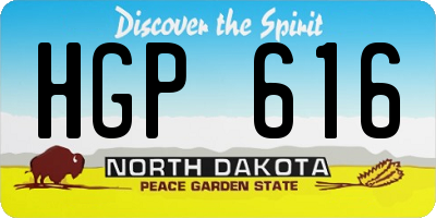 ND license plate HGP616