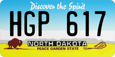 ND license plate HGP617