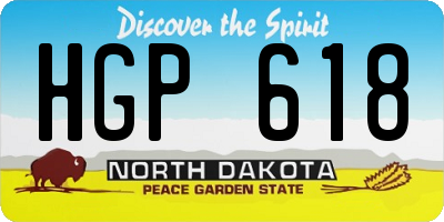 ND license plate HGP618