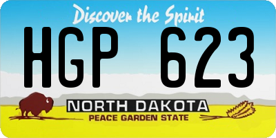 ND license plate HGP623