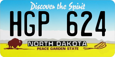 ND license plate HGP624