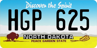 ND license plate HGP625