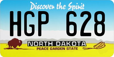 ND license plate HGP628