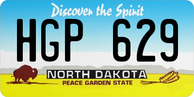 ND license plate HGP629