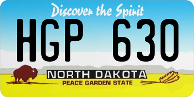 ND license plate HGP630