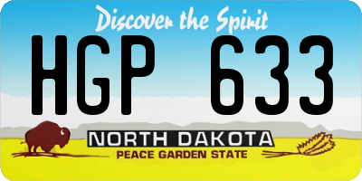 ND license plate HGP633
