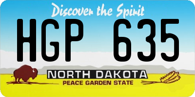 ND license plate HGP635