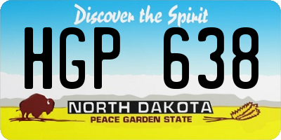 ND license plate HGP638