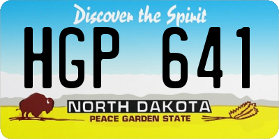 ND license plate HGP641