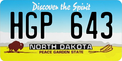 ND license plate HGP643