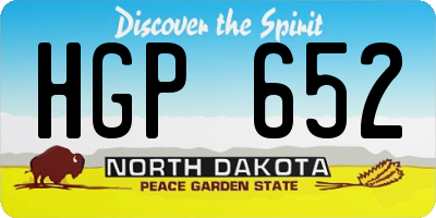 ND license plate HGP652