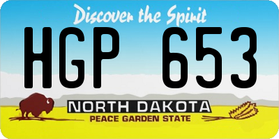 ND license plate HGP653
