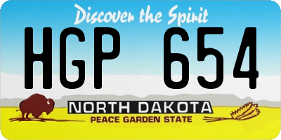 ND license plate HGP654