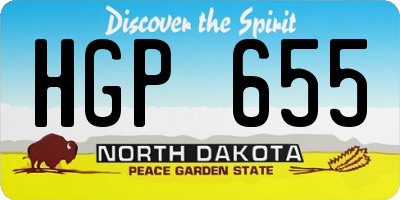 ND license plate HGP655