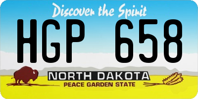 ND license plate HGP658