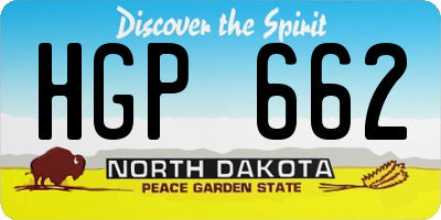 ND license plate HGP662