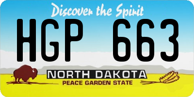 ND license plate HGP663