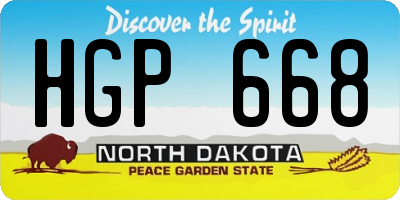 ND license plate HGP668