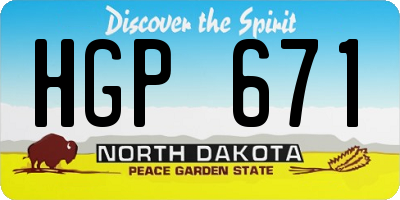 ND license plate HGP671