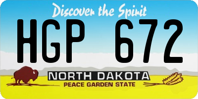ND license plate HGP672