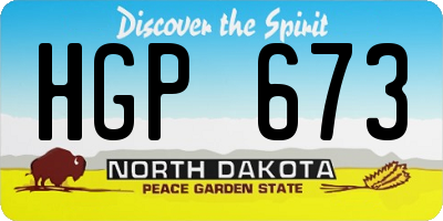 ND license plate HGP673