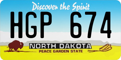 ND license plate HGP674