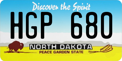 ND license plate HGP680