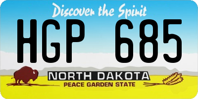 ND license plate HGP685