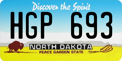 ND license plate HGP693