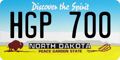 ND license plate HGP700