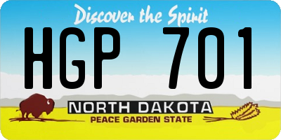 ND license plate HGP701
