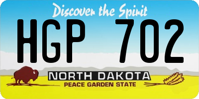 ND license plate HGP702