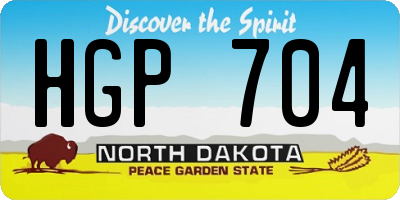 ND license plate HGP704