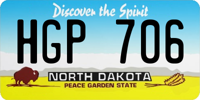 ND license plate HGP706