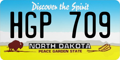 ND license plate HGP709