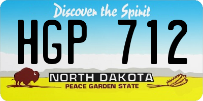 ND license plate HGP712