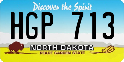ND license plate HGP713
