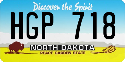 ND license plate HGP718