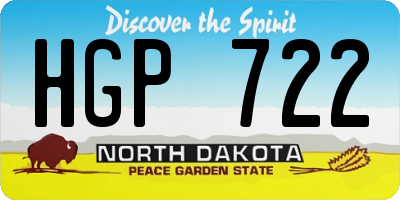 ND license plate HGP722