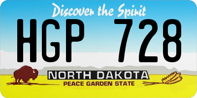 ND license plate HGP728