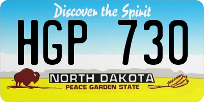 ND license plate HGP730
