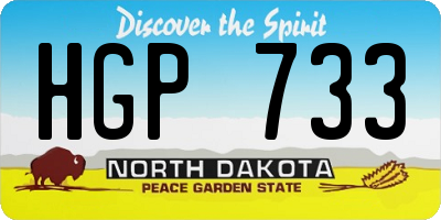 ND license plate HGP733