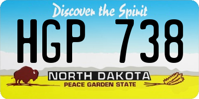 ND license plate HGP738