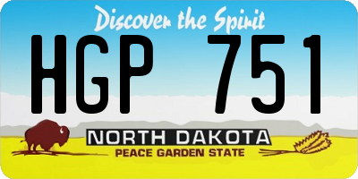 ND license plate HGP751